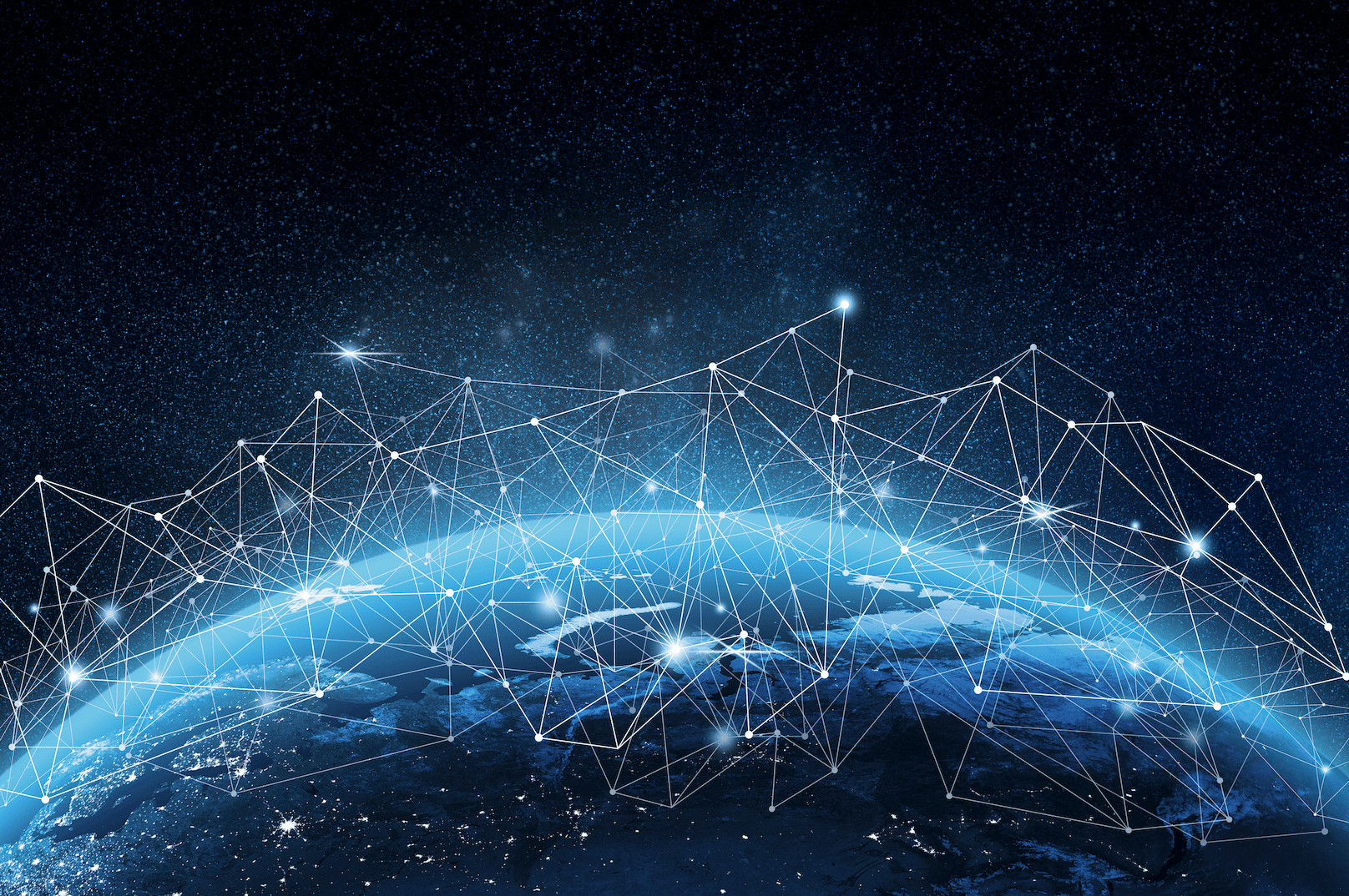 Globales Netzwerk-Konzept. 3D-Renderelemente dieses Bildes, die von der NASA bereitgestellt werden